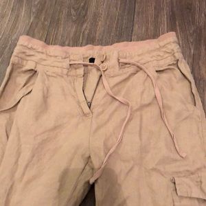 Brown khaki linen pants